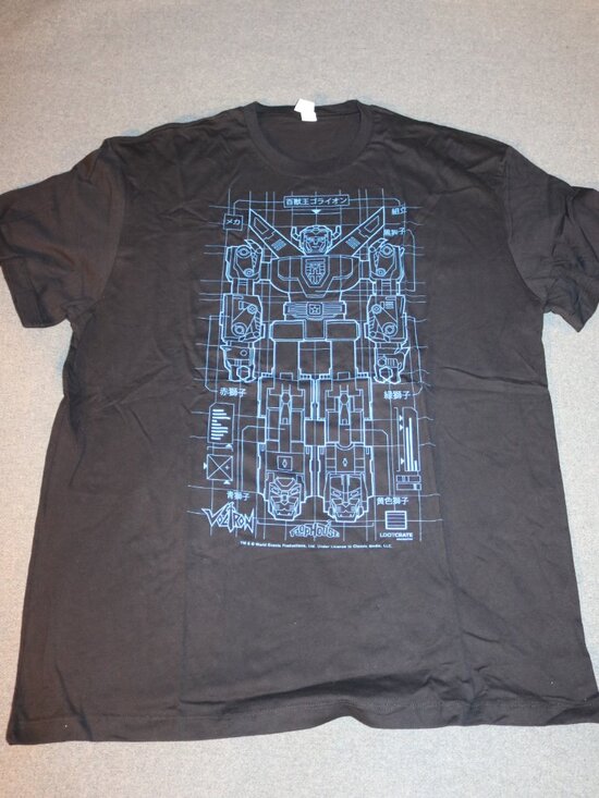 Cotton Heritage Other - Voltron T-shirt Mens XL Black Cotton Heritage 2016 Robot Blueprint Design